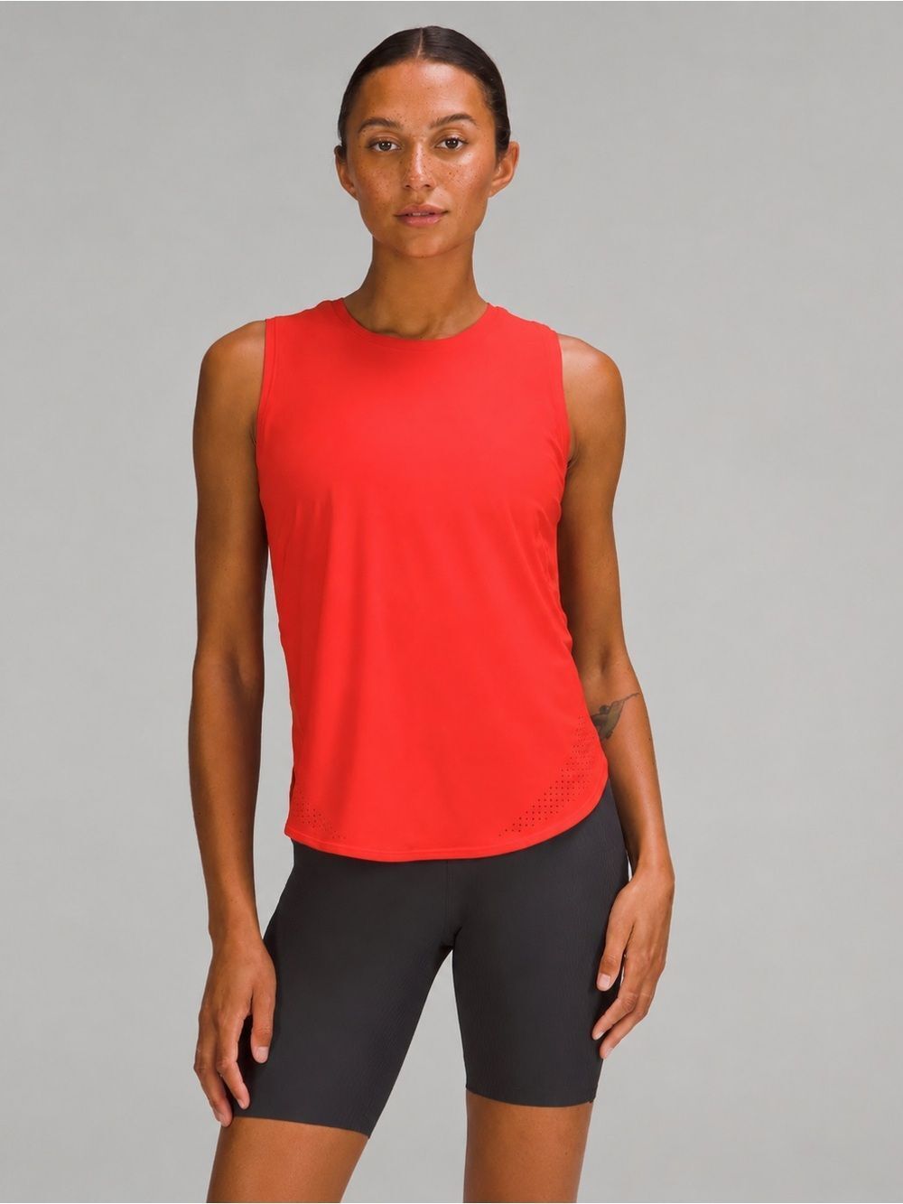 NWT New LULULEMON High Neck Split Hem Run Tank Top Pink Punch Orange PPNC 8